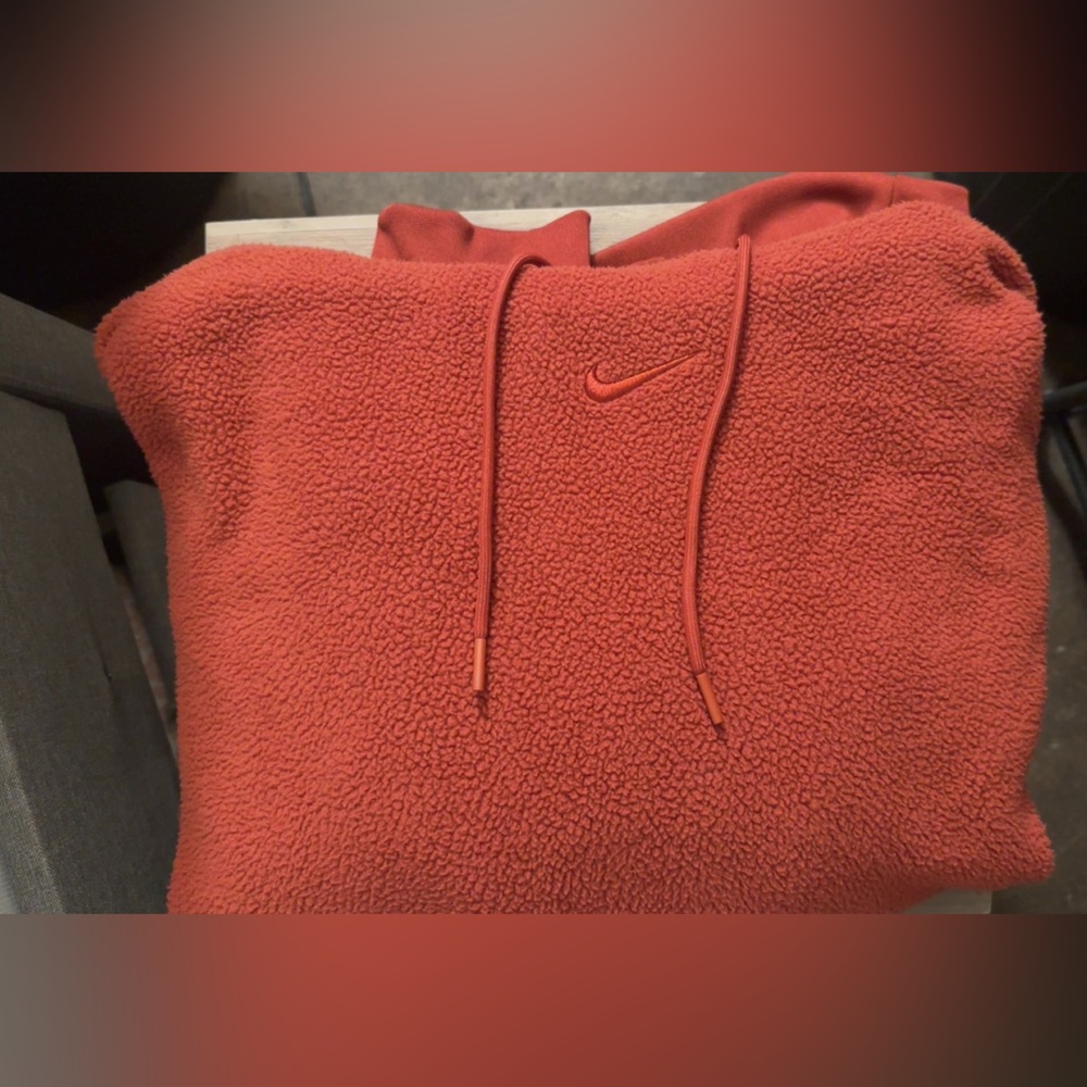 Sherpa Burnt Orange oversized Nike hoodie